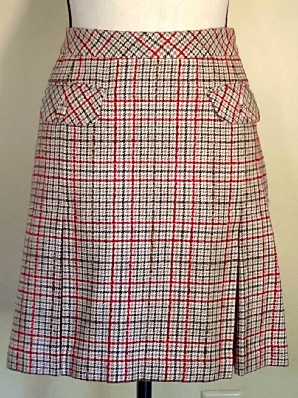 Ann Taylor Loft Plaid Tweed A-Line Skirt Sz 10P Academia Preppy
